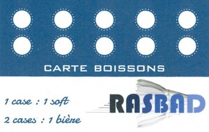 La carte boissons RASBAD